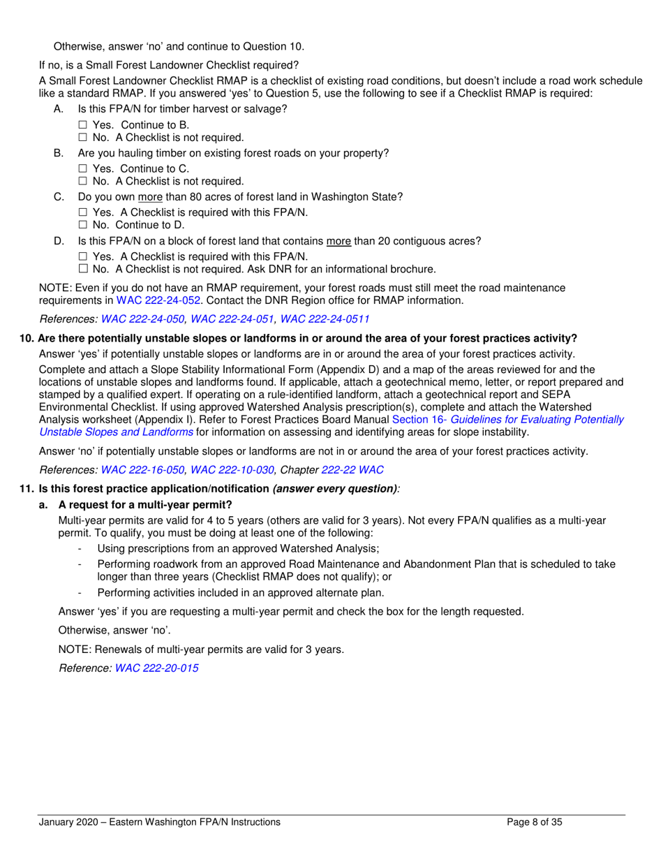Forest Practices Application / Notification Instructions - Eastern Washington - Washington, Page 8