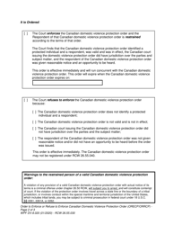 Form WPF DV-8.020 Order to Enforce or Refuse to Enforce Canadian Domestic Violence Protection Order - Washington, Page 2