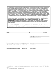 Form WPF DV-8.020 Order to Enforce or Refuse to Enforce Canadian Domestic Violence Protection Order - Washington, Page 3