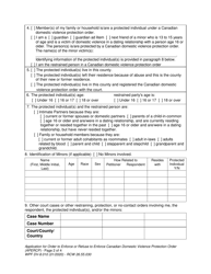 Form WPF DV-8.010 Application for Order to Enforce or Refuse to Enforce Canadian Domestic Violence Protection Order (Apercp) - Washington, Page 2