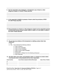 Form UHST-05.0100 Petition for an Order for Protection &quot; Respondent Under Age 18 &quot; Harassment (Ptah18) and/or Stalking (Ptstk18) - Washington, Page 5