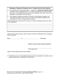 Form UHST-05.0100 Petition for an Order for Protection &quot; Respondent Under Age 18 &quot; Harassment (Ptah18) and/or Stalking (Ptstk18) - Washington, Page 7