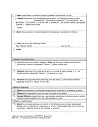 Form WPF DV-1.015 Petition for Order for Protection (Ptorprt) - Washington, Page 3