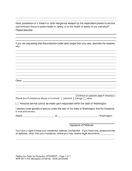 Form WPF DV-1.015 Petition for Order for Protection (Ptorprt) - Washington, Page 7