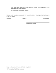 Form WPF DV-9.010 Motion and Declaration for Service of Summons by Publication (Mtpub) - Washington, Page 2