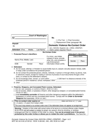 Document preview: Form WPF NC02.0100 Domestic Violence No-Contact Order - Washington