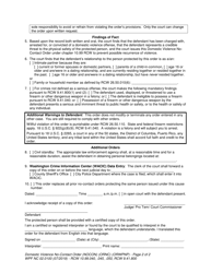 Form WPF NC02.0100 Domestic Violence No-Contact Order - Washington, Page 2