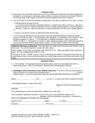 Form WPF NC02.0200 Pre-charge Domestic Violence No-Contact Order - Washington, Page 2