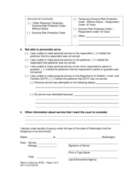 Form XR112 Return of Service - Extreme Risk (Rts) - Washington, Page 2