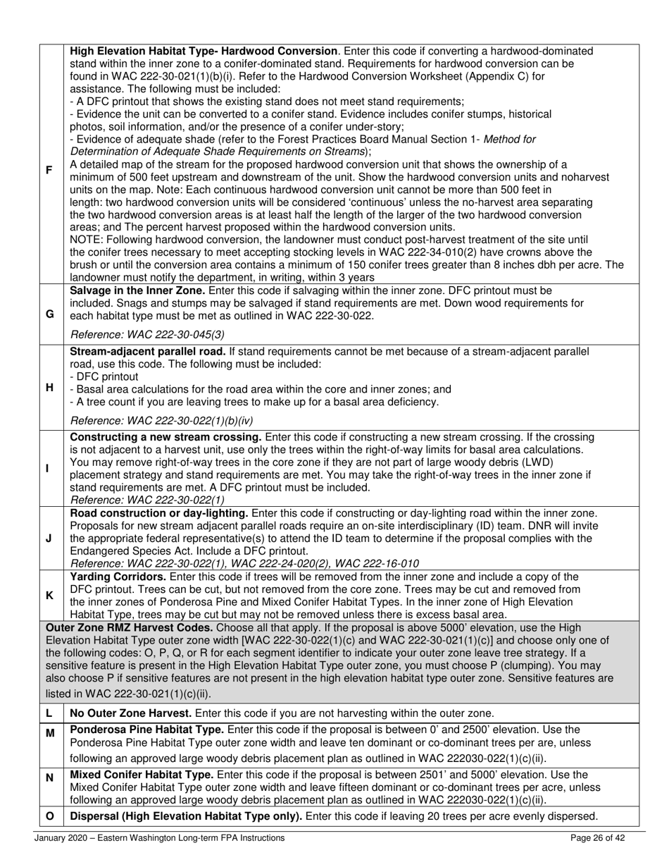 Instructions for Long-Term Forest Practices Application Instructions - Eastern Washington - Washington, Page 26