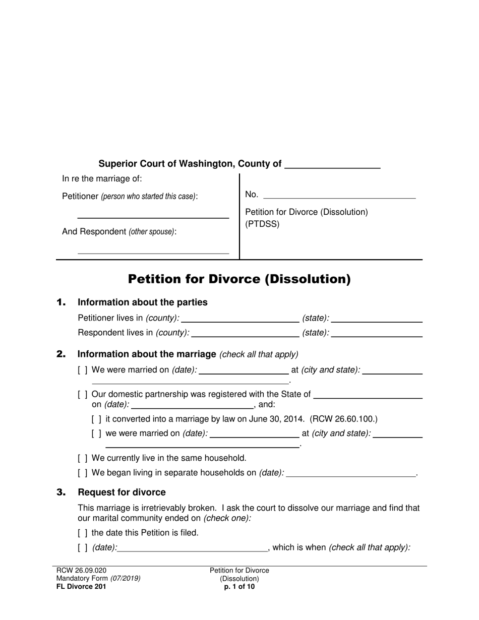 form fl divorce201 download printable pdf or fill online