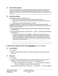 Form FL Divorce221 Motion for Immediate Restraining Order (Ex Parte) - Washington, Page 3