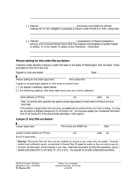 Form FL Divorce221 Motion for Immediate Restraining Order (Ex Parte) - Washington, Page 9