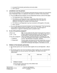 Form FL Divorce204 Petition for Legal Separation (Registered Domestic Partnership) - Washington, Page 2