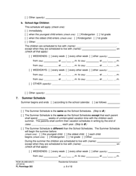 Form FL Parentage303 Residential Schedule - Washington, Page 5