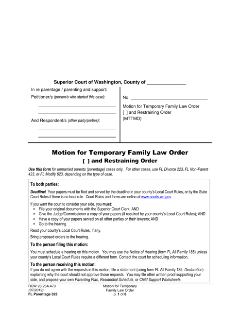 Form FL Parentage323  Printable Pdf