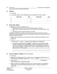 Form FL Parentage323 Motion for Temporary Family Law Order and Restraining Order - Washington, Page 2