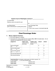 Form FL Parentage316 Final Parentage Order - Washington