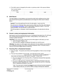 Form FL Parentage316 Final Parentage Order - Washington, Page 3
