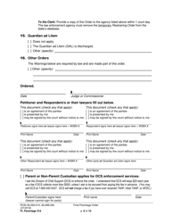 Form FL Parentage316 Final Parentage Order - Washington, Page 8
