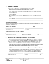 Form FL Parentage331 Petition for a Parenting Plan, Residential Schedule and/or Child Support - Washington, Page 9