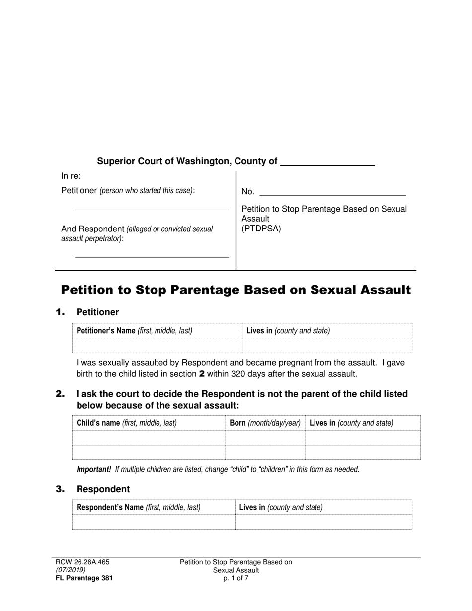 Form FL Parentage381 - Fill Out, Sign Online and Download Printable PDF ...