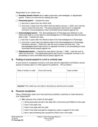 Form FL Parentage381 Petition to Stop Parentage Based on Sexual Assault - Washington, Page 3