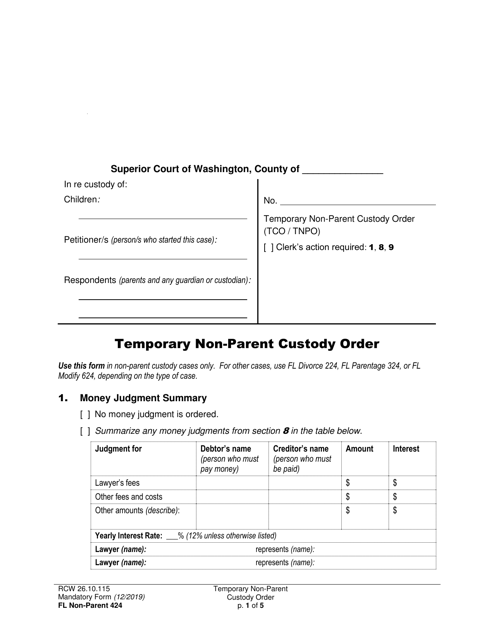 Form FL Non-Parent424  Printable Pdf