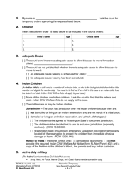 Form FL Non-Parent423 Motion for Temporary Non-parent Custody Order and Restraining Order - Washington, Page 2