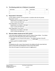Form FL Non-Parent401 Non-parent Custody Petition - Washington, Page 2