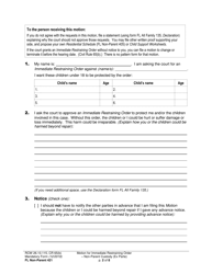 Form FL Non-Parent421 Motion for Immediate Restraining Order - Non-parent Custody (Ex Parte) - Washington, Page 2