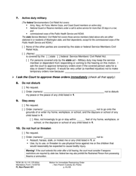 Form FL Non-Parent421 Motion for Immediate Restraining Order - Non-parent Custody (Ex Parte) - Washington, Page 4