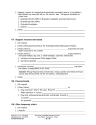 Form FL Non-Parent421 Motion for Immediate Restraining Order - Non-parent Custody (Ex Parte) - Washington, Page 6