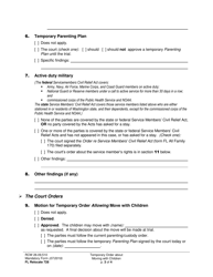 Form FL Relocate728 Temporary Order About Moving With Children (Relocation) - Washington, Page 3
