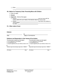 Form FL Relocate728 Temporary Order About Moving With Children (Relocation) - Washington, Page 4