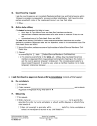 Form FL Modify621 Motion for Immediate Restraining Order (Ex Parte) - Washington, Page 3