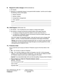 Form FL Modify601 Petition to Change a Parenting Plan, Residential Schedule or Custody Order - Washington, Page 5