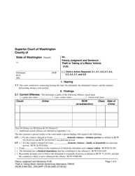 Form WPF CR84.0400 TMV Felony Judgment and Sentence - Theft or Taking of a Motor Vehicle - Washington
