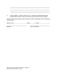 Form WPF GR34.0100 Motion and Declaration for Waiver of Civil Fees and Surcharges (Mtwvf) - Washington, Page 2