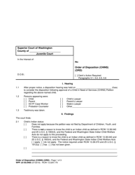 Document preview: Form WPF JU05.0400 Order of Disposition (Chins) (Ord) - Washington