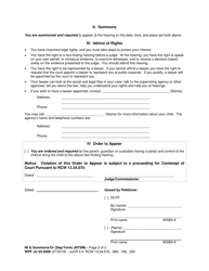 Form WPF JU03.0200 Notice and Summons/Order (Dependency/Termination of Parent-Child Relationship) (Ntsm) - Washington, Page 2