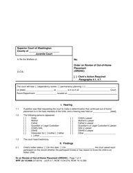 Form WPF JU12.0400 Order on Review of out-Of-Home Placement (Orohc) - Washington