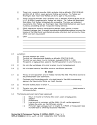 Form WPF JU12.0500 Review Hearing Order (Orrvh)/Permanency Planning Hearing (Orpp) - Washington, Page 2