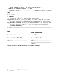Form MP445 Order Setting Trial Date - Washington, Page 2