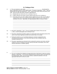 Form WPF JU13.0720 Order on Hearing Re: Contempt (Orcn) / Review Hearing (Orrvh) - Washington, Page 2