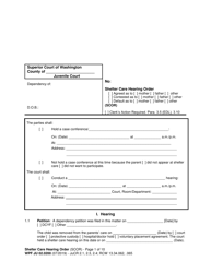 Form WPF JU02.0200 Shelter Care Hearing Order (Scor) - Washington
