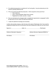 Form CrRLJ04.0600 Petition for Deferred Prosecution - Failure to Register a Vehicle, Aircraft, or Vessel (Dppf) - Washington, Page 2