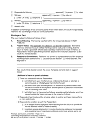 Form MP410 Findings, Conclusions, and Order Committing Respondent for Involuntary Treatment or Less Restrictive Treatment (14-day, 90-day LRA, 90-day Aot) - Washington, Page 2