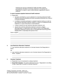 Form MP410 Findings, Conclusions, and Order Committing Respondent for Involuntary Treatment or Less Restrictive Treatment (14-day, 90-day LRA, 90-day Aot) - Washington, Page 3