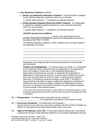 Form MP410 Findings, Conclusions, and Order Committing Respondent for Involuntary Treatment or Less Restrictive Treatment (14-day, 90-day LRA, 90-day Aot) - Washington, Page 5